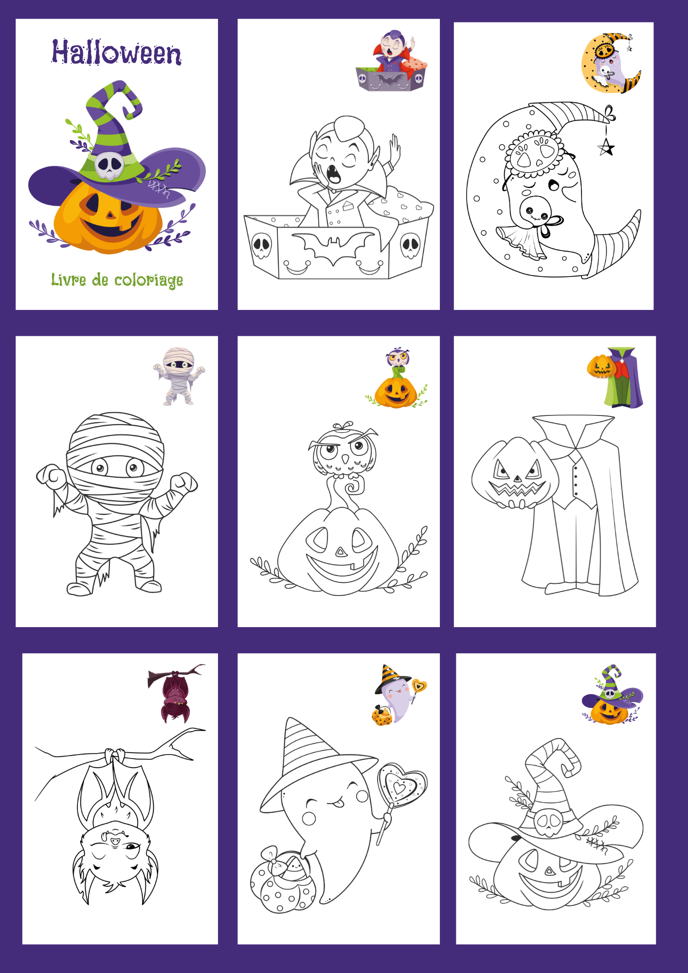 Halloween – Livre de coloriage PDF