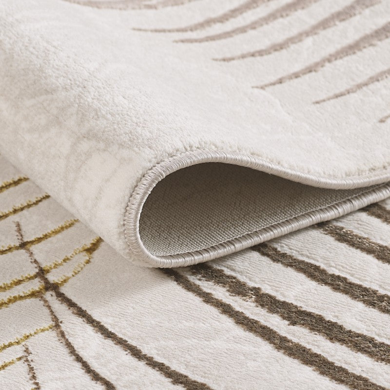 Tapis feuille crème doré argenté cuivré – création