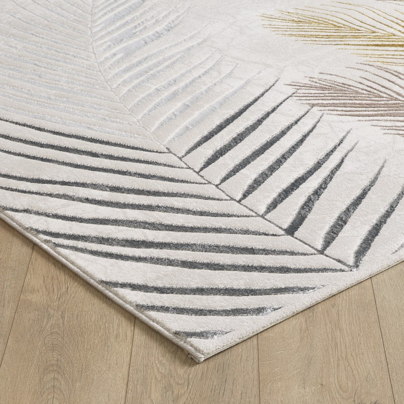 Tapis feuille crème doré argenté cuivré – création