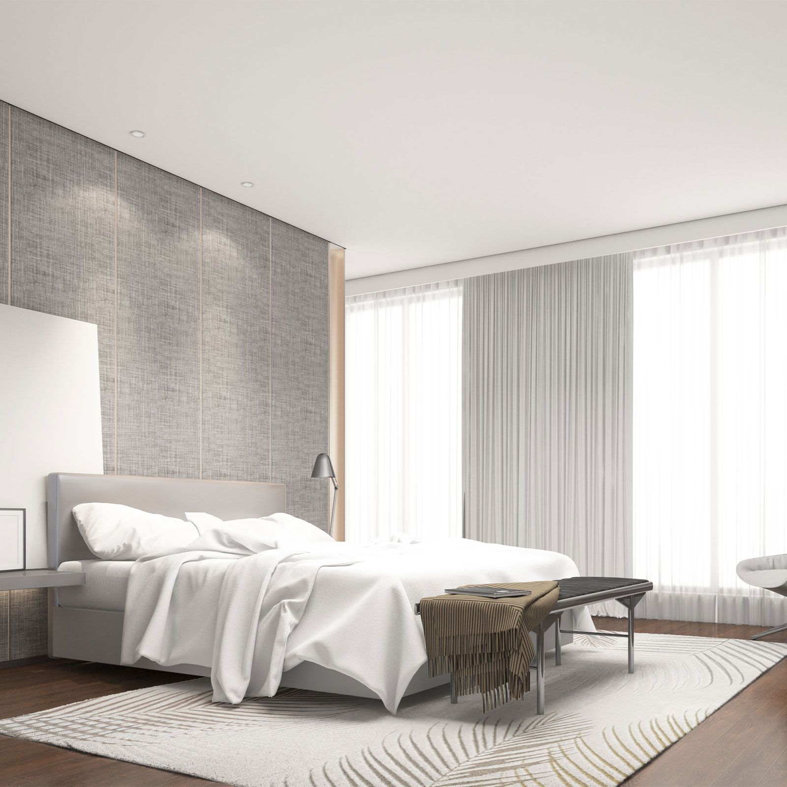 Tapis feuille crème doré argenté cuivré – création