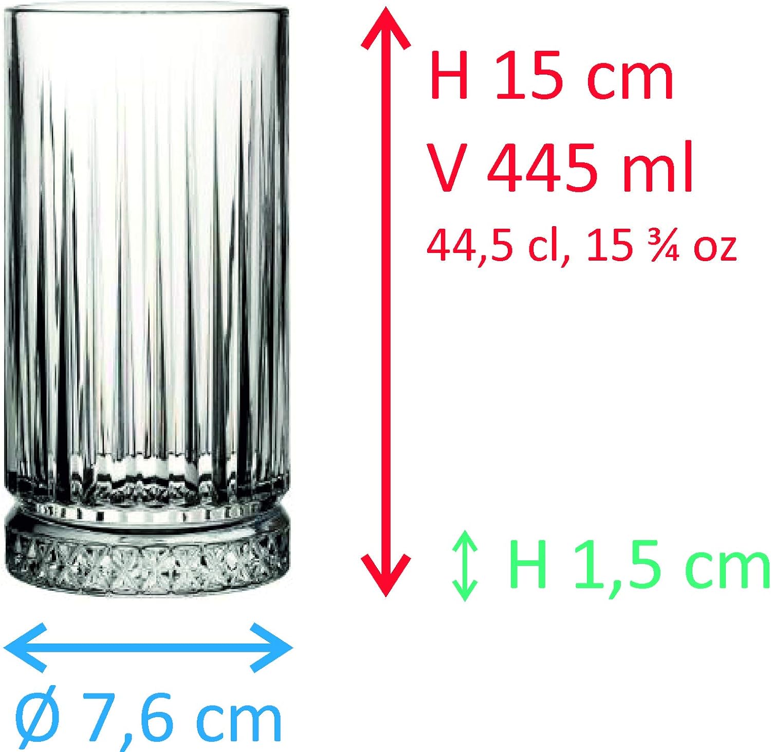 verre 445ml ensemble de 6 pièces