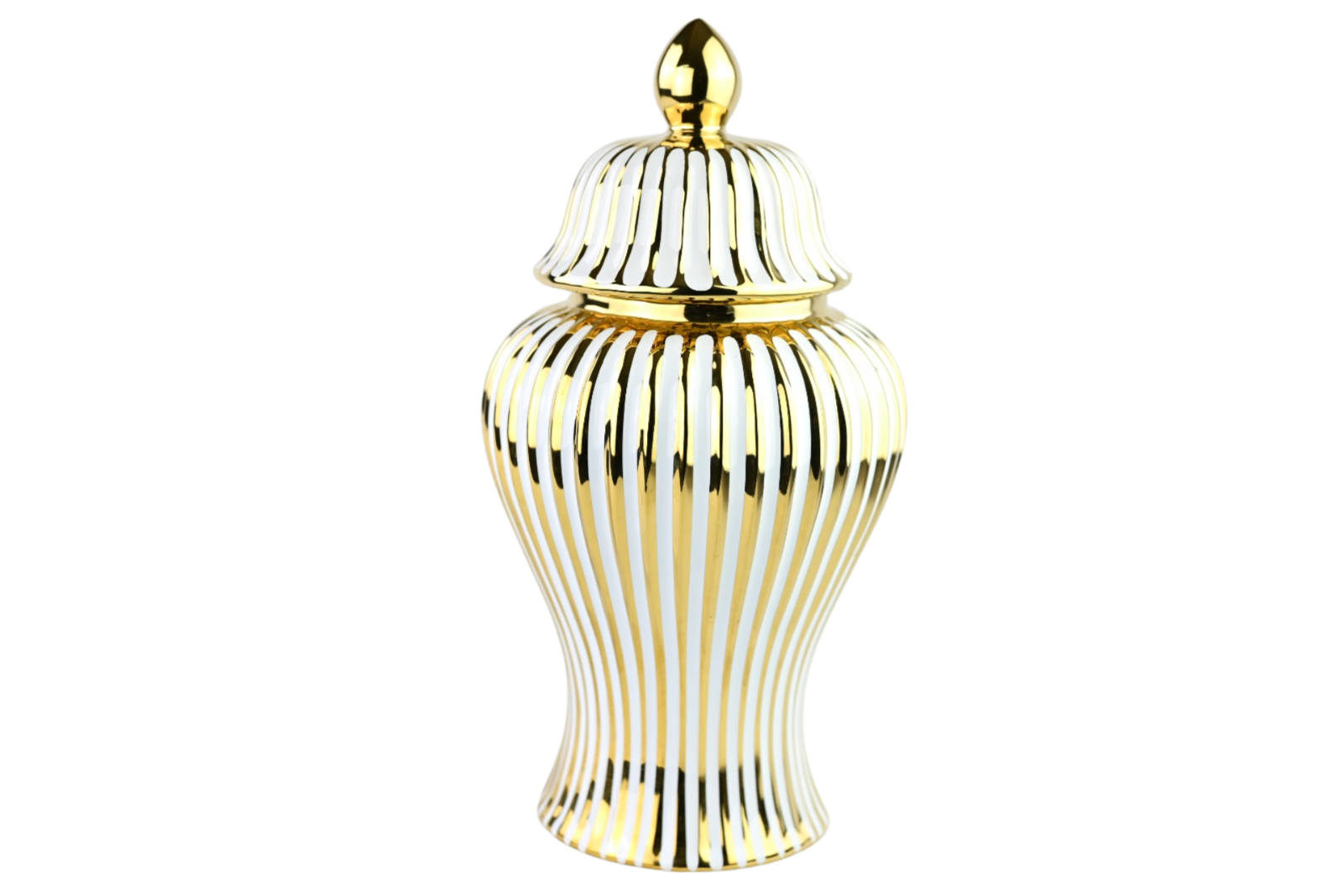 Jar en Porcelaine Blanche et Or ( 3 pièces)