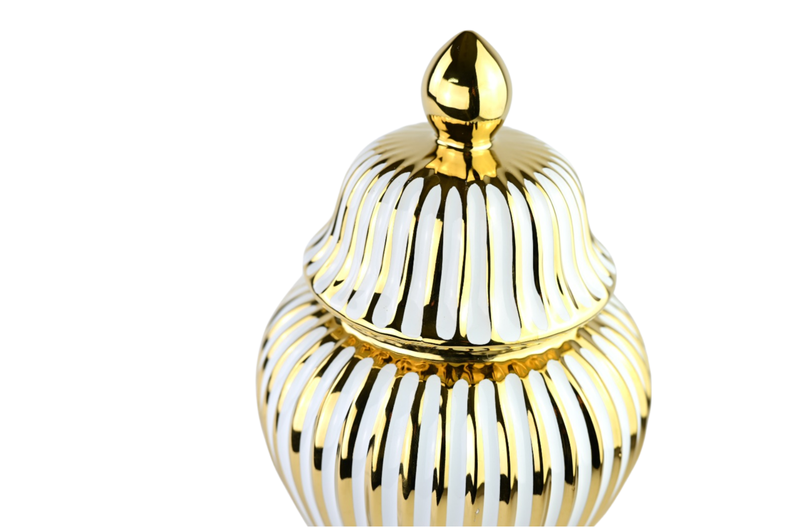 Jar en Porcelaine Blanche et Or ( 3 pièces)