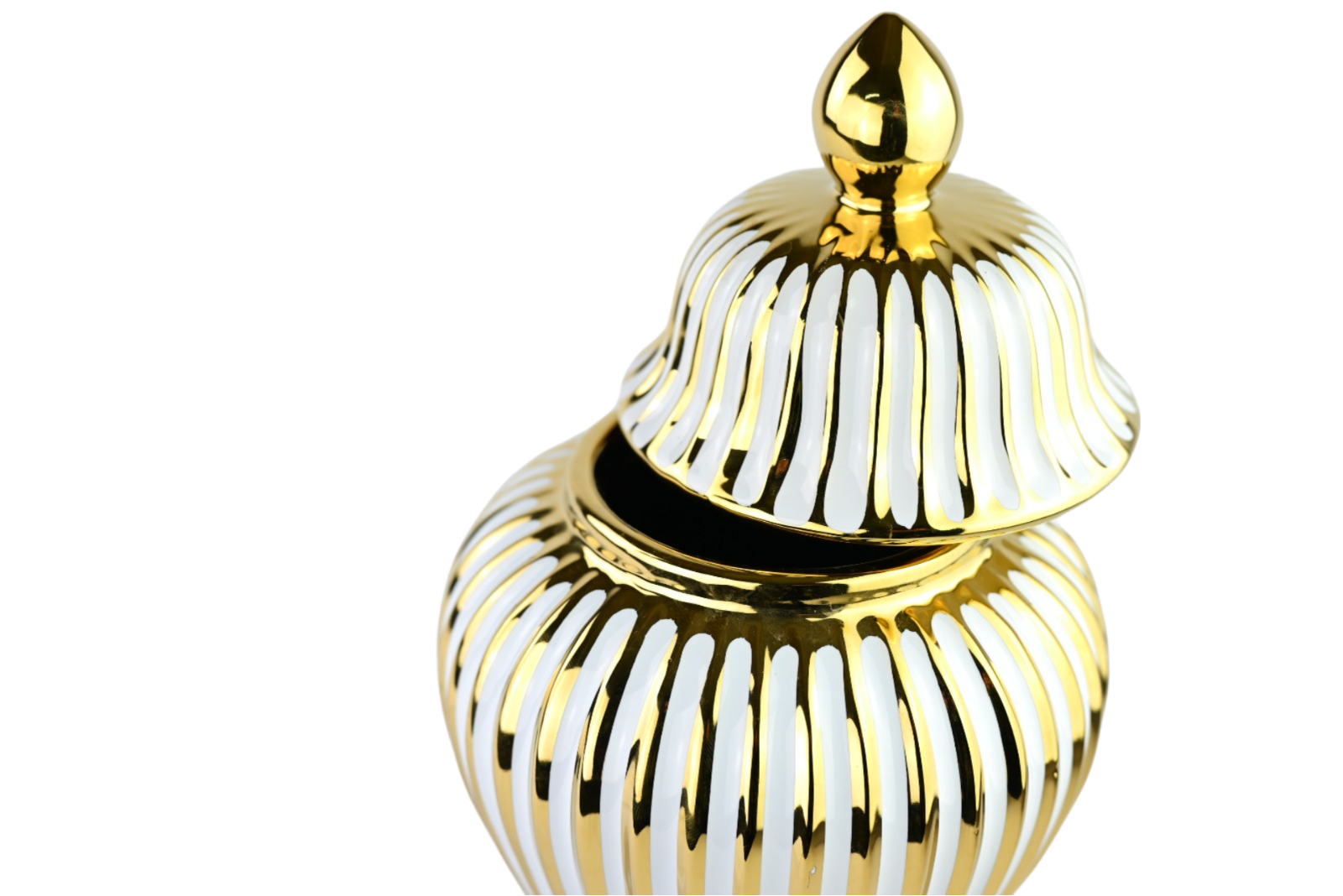 Jar en Porcelaine Blanche et Or ( 3 pièces)