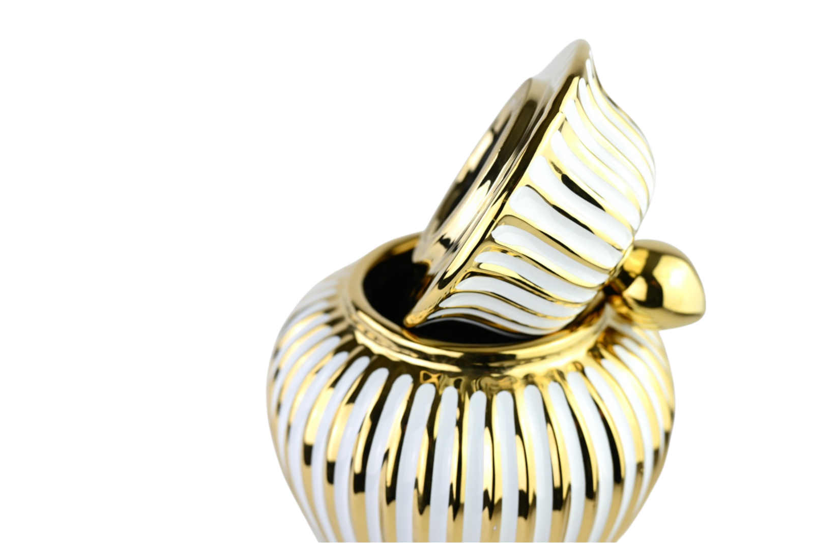Jar en Porcelaine Blanche et Or ( 3 pièces)