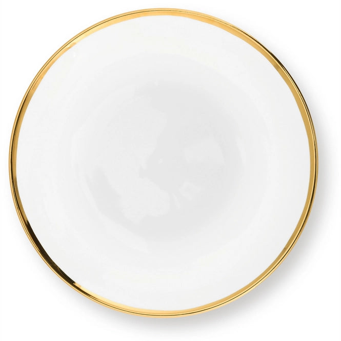 Assiette de présentation blanc et doré en porcelaine