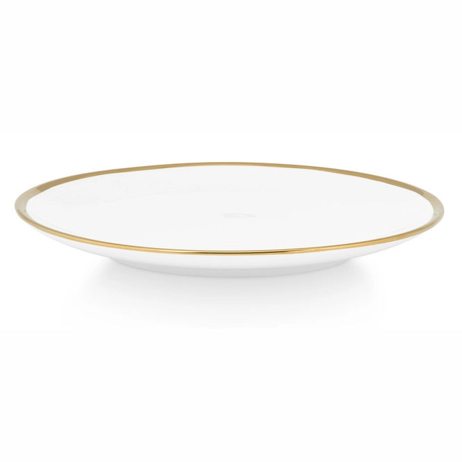 Assiette de présentation blanc et doré en porcelaine
