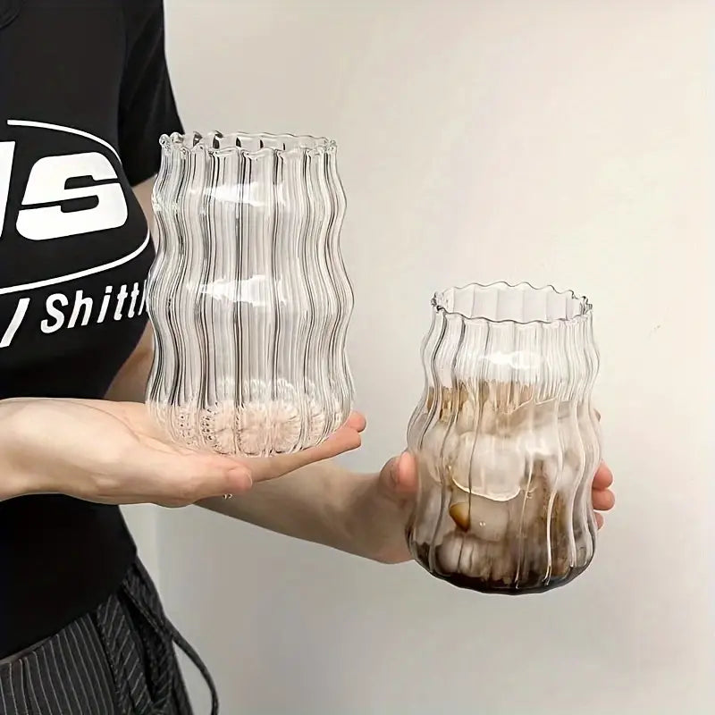 Tasse À Café En Verre À Rayures Verticales