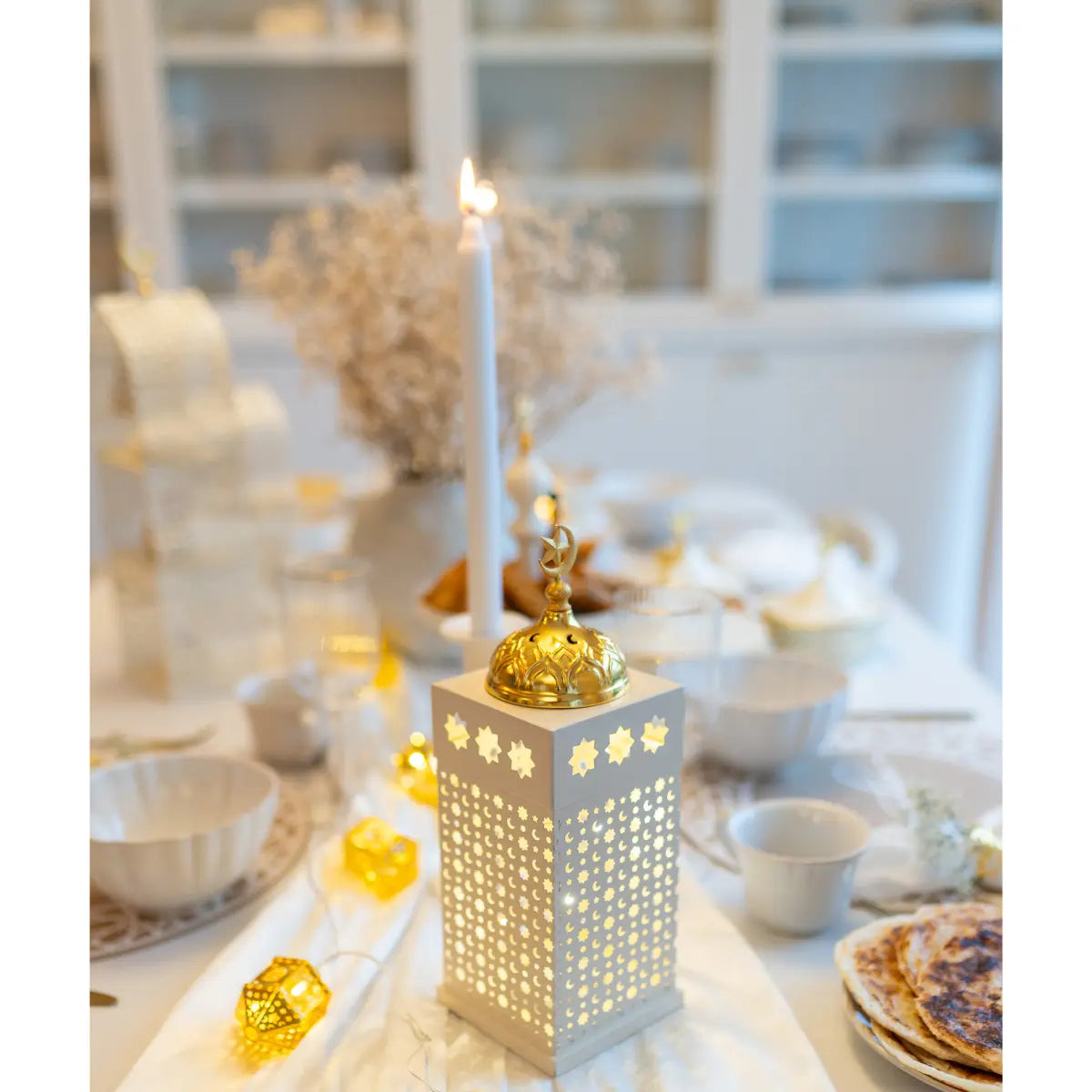 Lanterne lumineuse Bakhour blanc