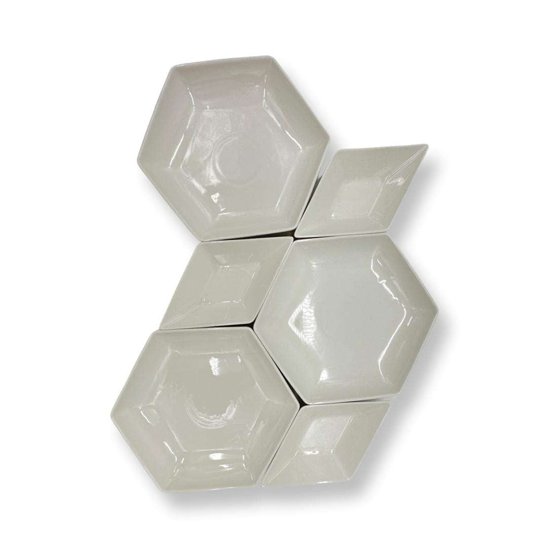 Plateau de service hexagonale avec bols amovibles