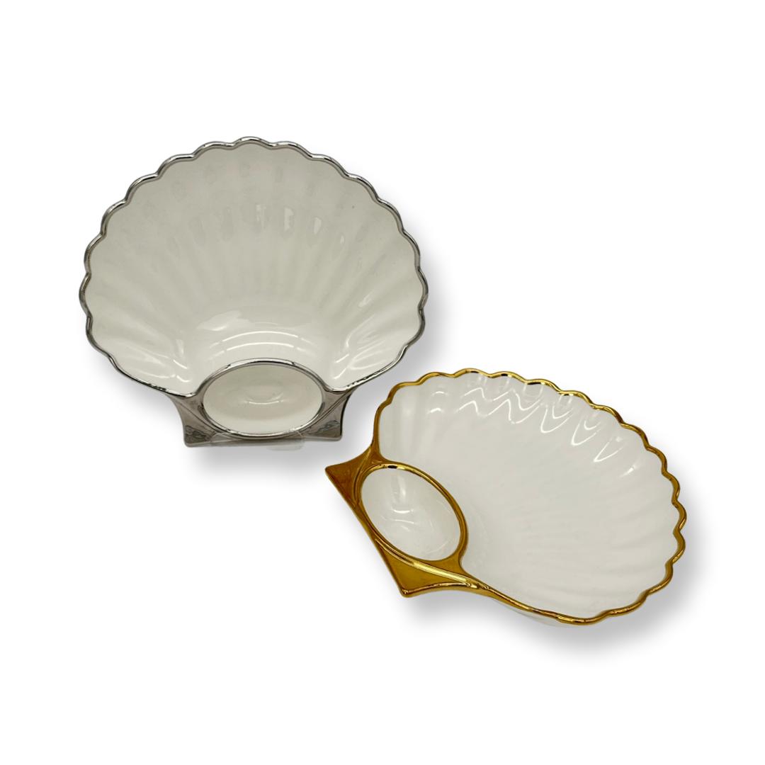 Assiette coquillage porcelaine