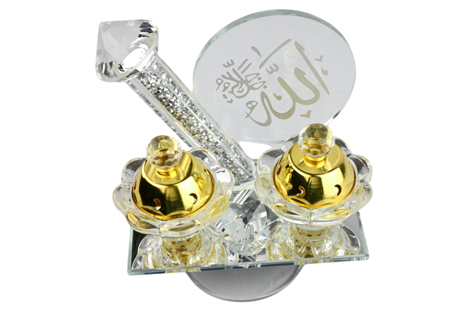 Encensoir en cristal Allah : Élégante décoration pour un intérieur raffiné
