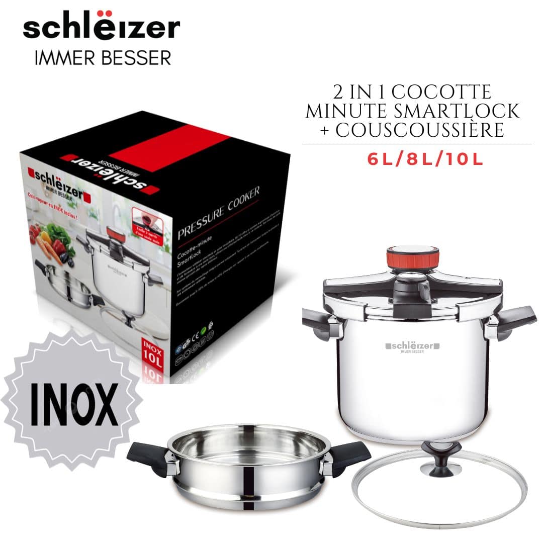 Cocotte 2en 1 autocuiseur et  couscoussier
