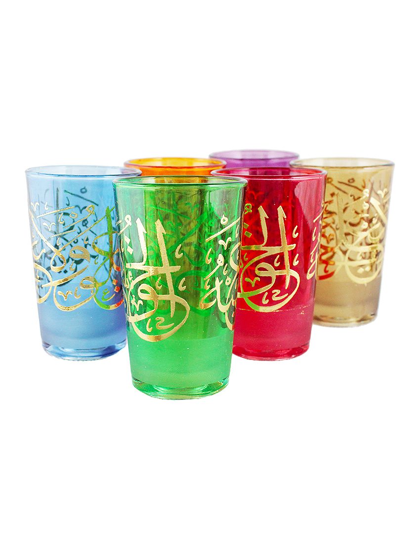 Ensemble de 12 Verres à Thé Motif Arabesque