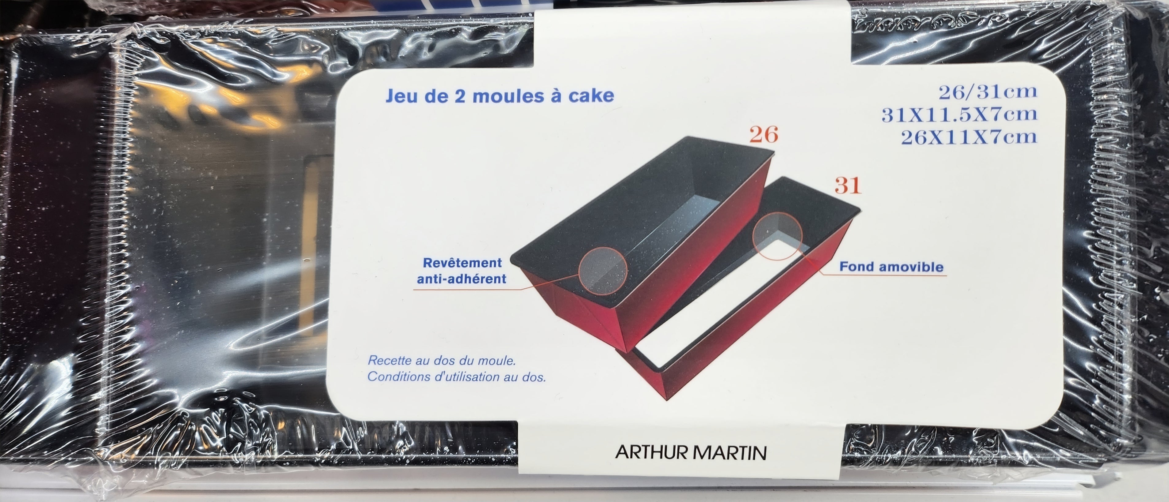 Set de 2 Moules à Cake Arthur Martin 26 et 31cm
