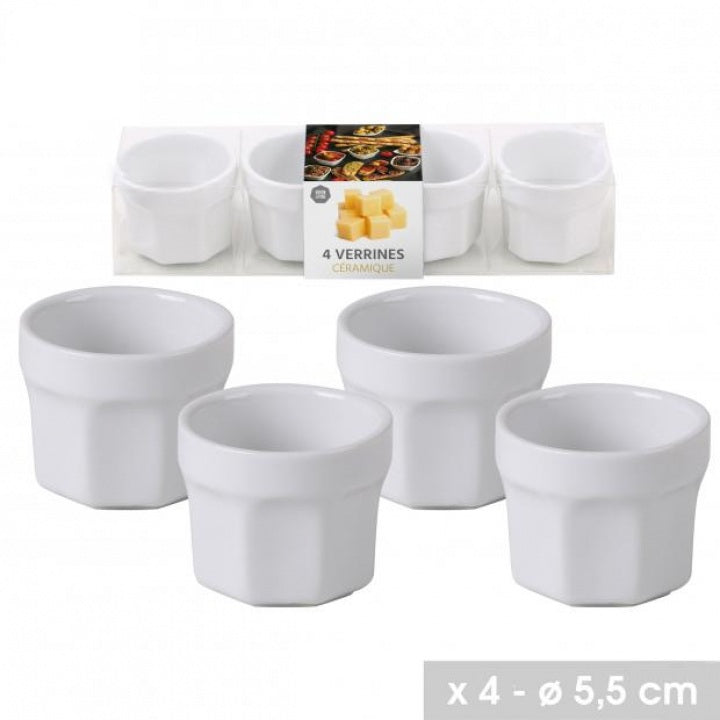 SET DE 4 VERRINES EN CERAMIQUE DIAM 5,5CM