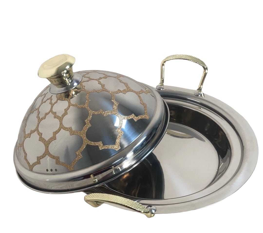 Tajine en inox motifs dorés 34cm  - Induction