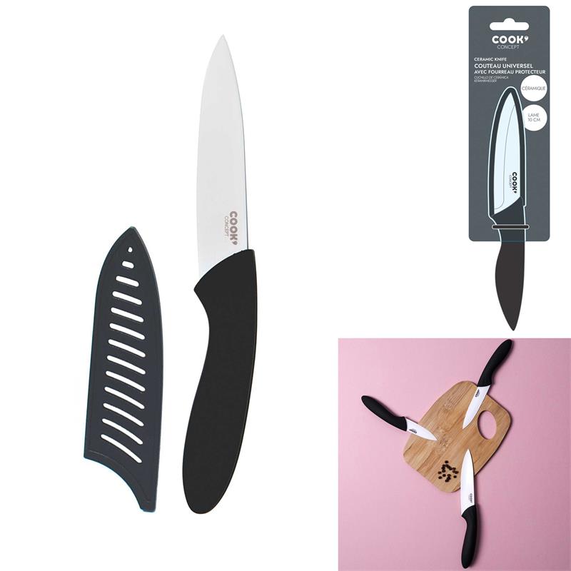 COUTEAU CERAMIQUE 10CM MANCHE SOFT AVEC ETUI