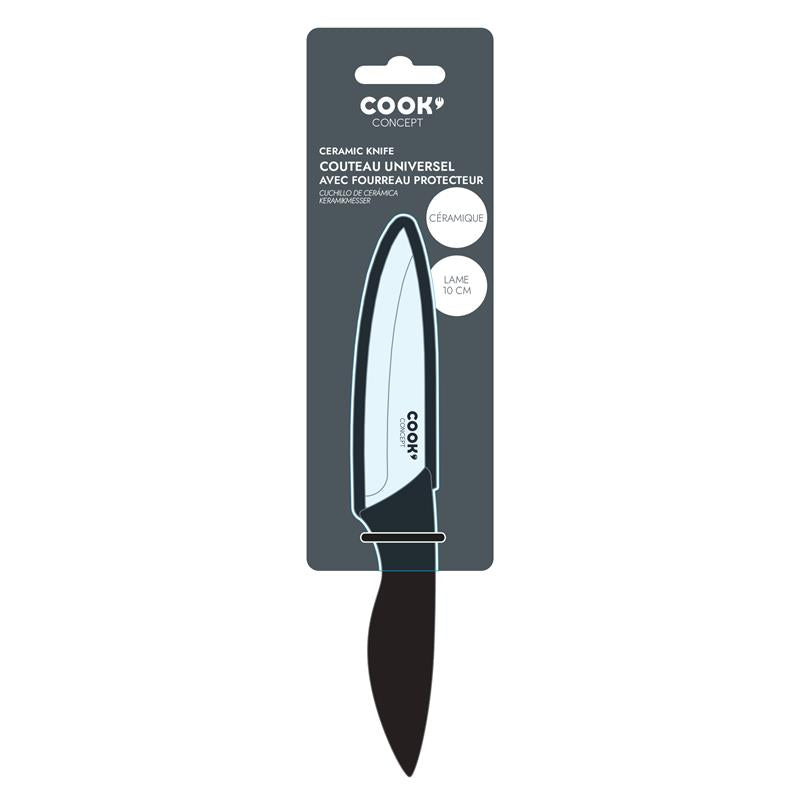 COUTEAU CERAMIQUE 10CM MANCHE SOFT AVEC ETUI