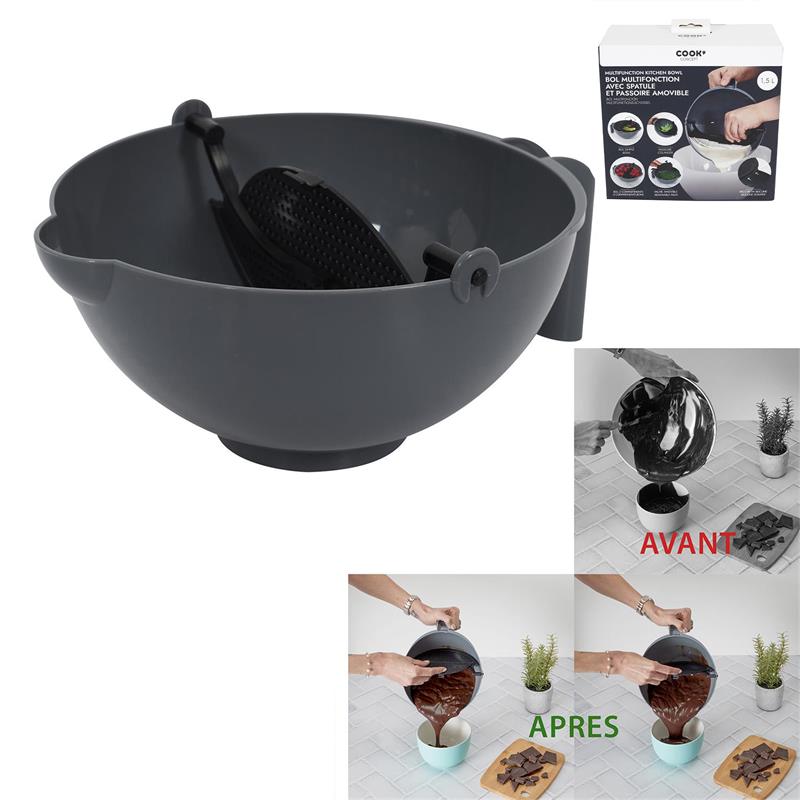 BOL MULTIFONCTION SPATULE PASSOIRE INTEGREES