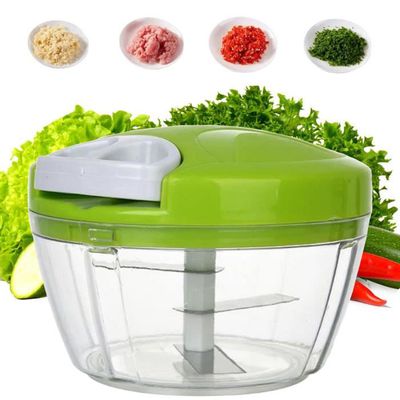Picadora Manual Mini Molinillo Cuchillas De Acero Inoxidable Frutas Verduras