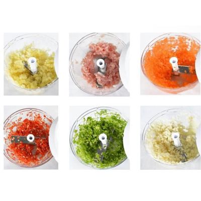 Picadora Manual Mini Molinillo Cuchillas De Acero Inoxidable Frutas Verduras