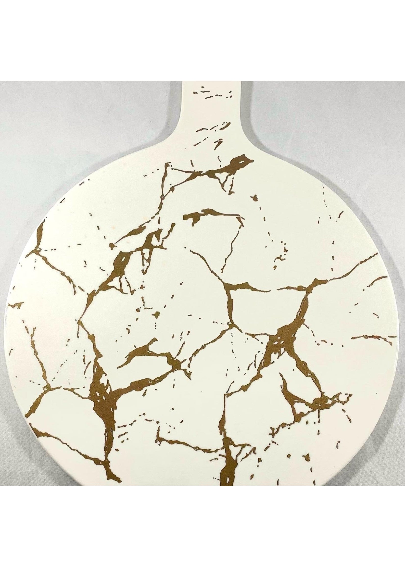Plateau de service aspect marbre rond