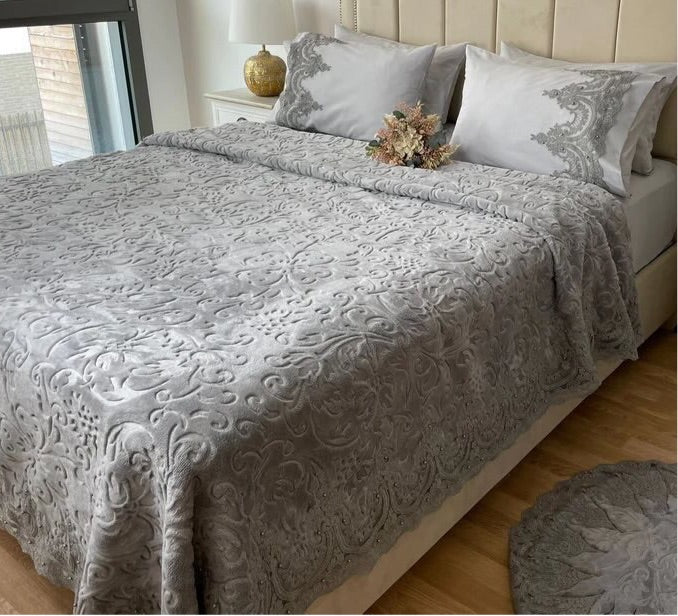 PARURE DE LIT 6 PIECES GRIS